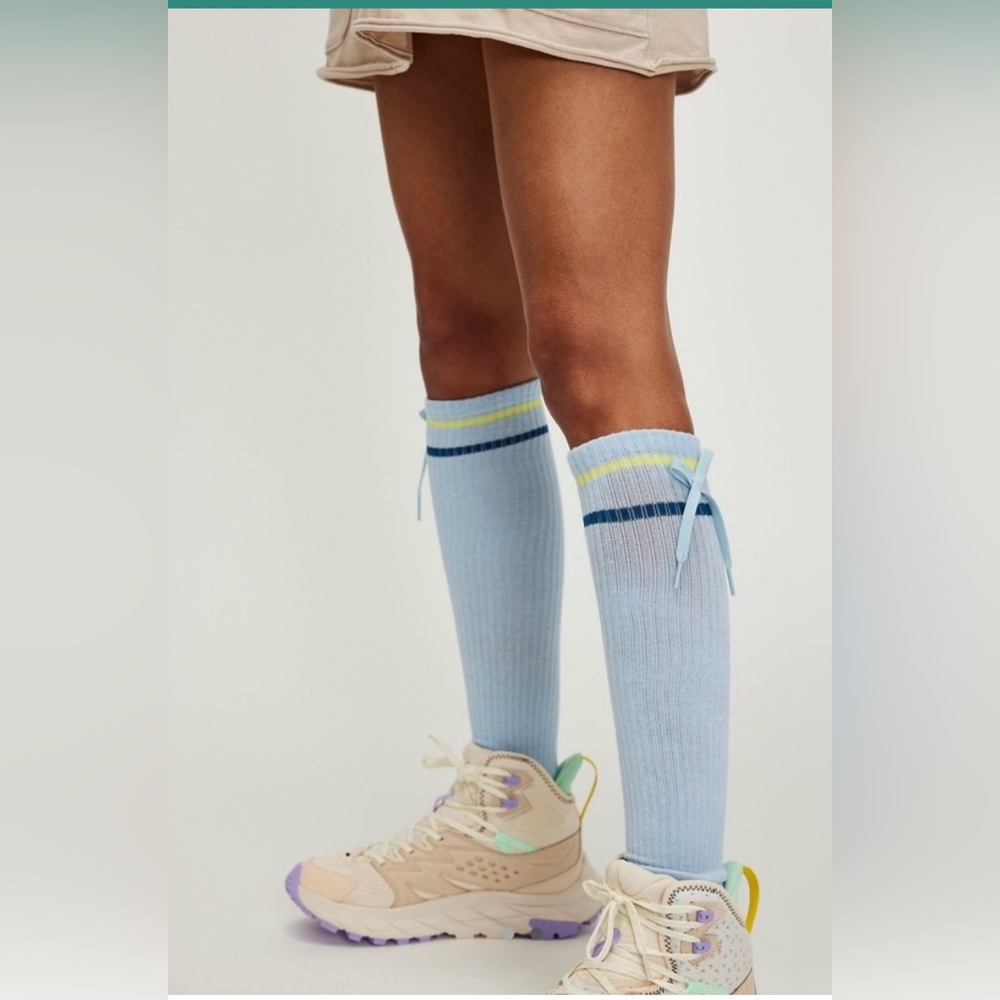 NWT Free People Movement Foul Shot Knee High Socks in Sky Blue